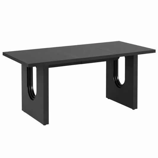 Tavolo da pranzo rettangolare nero in legno composito